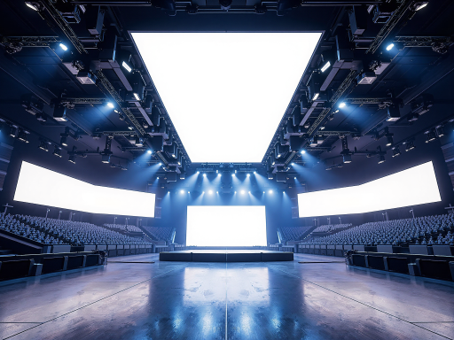 公司新品发布会现场，舞台布置精美，产品展示区域，媒体记者参与